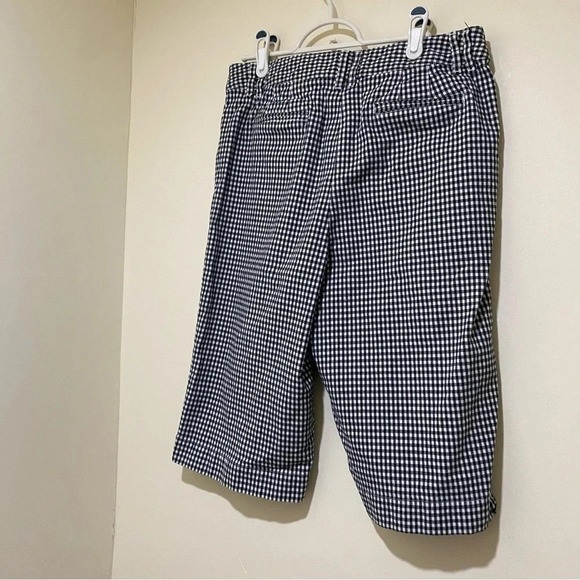 Womens Talbots Brand Bermuda Length Black and White Gingham Print Shorts Size 10 - Picture 12 of 14